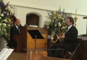 Photo of the bass saxophone being performed